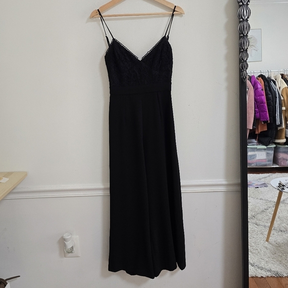 Wayf black lace bodice wide leg jumpsuit - Picture 7 of 12